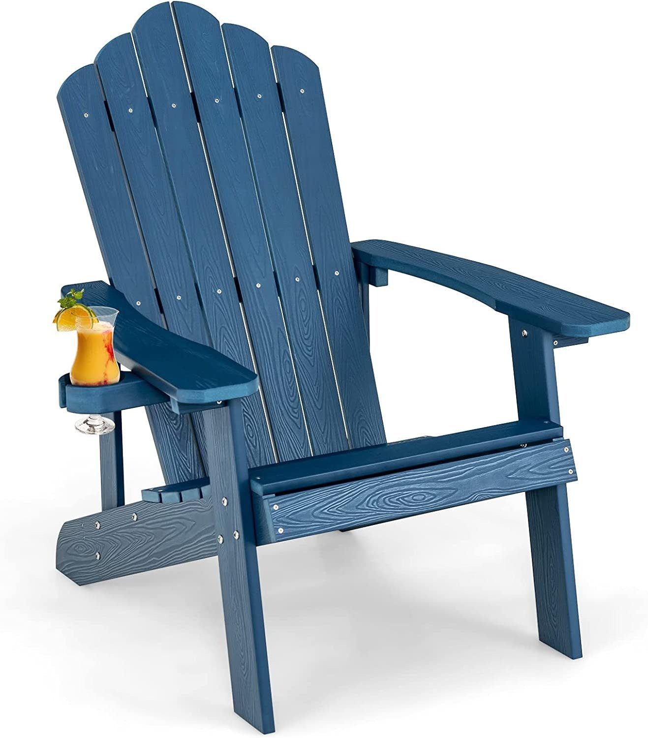 COSTWAY Gartenstuhl Adirondack Stuhl, mit Getränkehalter, günstig online kaufen