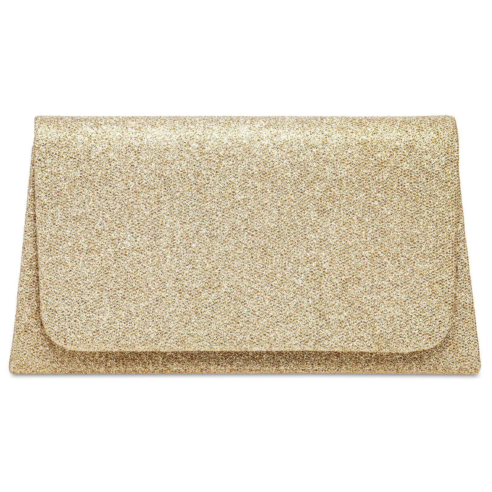 Caspar Clutch TA502 kleine elegante Damen Glitzer Abendtasche champagner