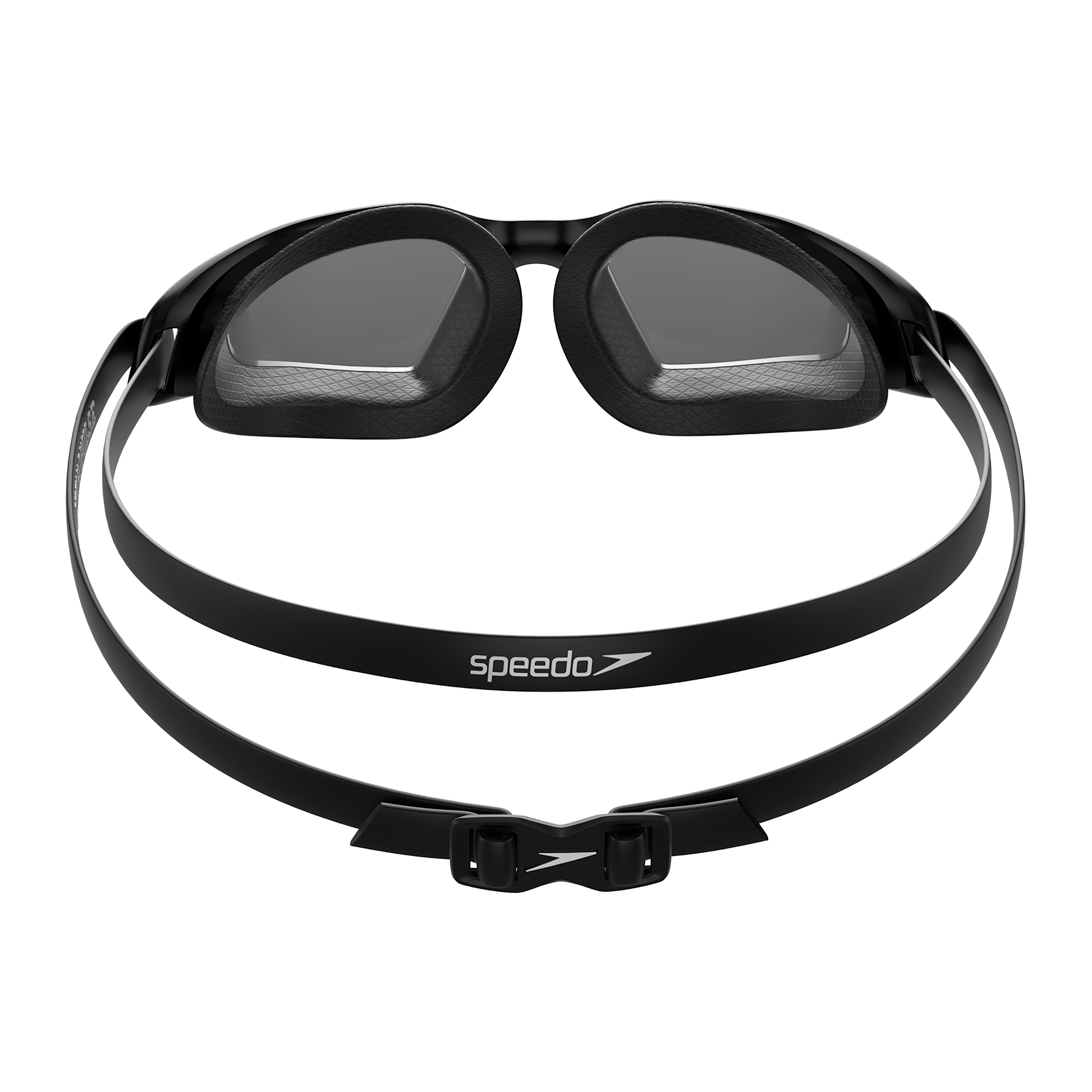 Speedo Schwimmbrille HYDROPULSE GOGGLE AU BLACK/GREY, für klare Sicht unter Wasser, bequemer Sitz, verstellbares Band