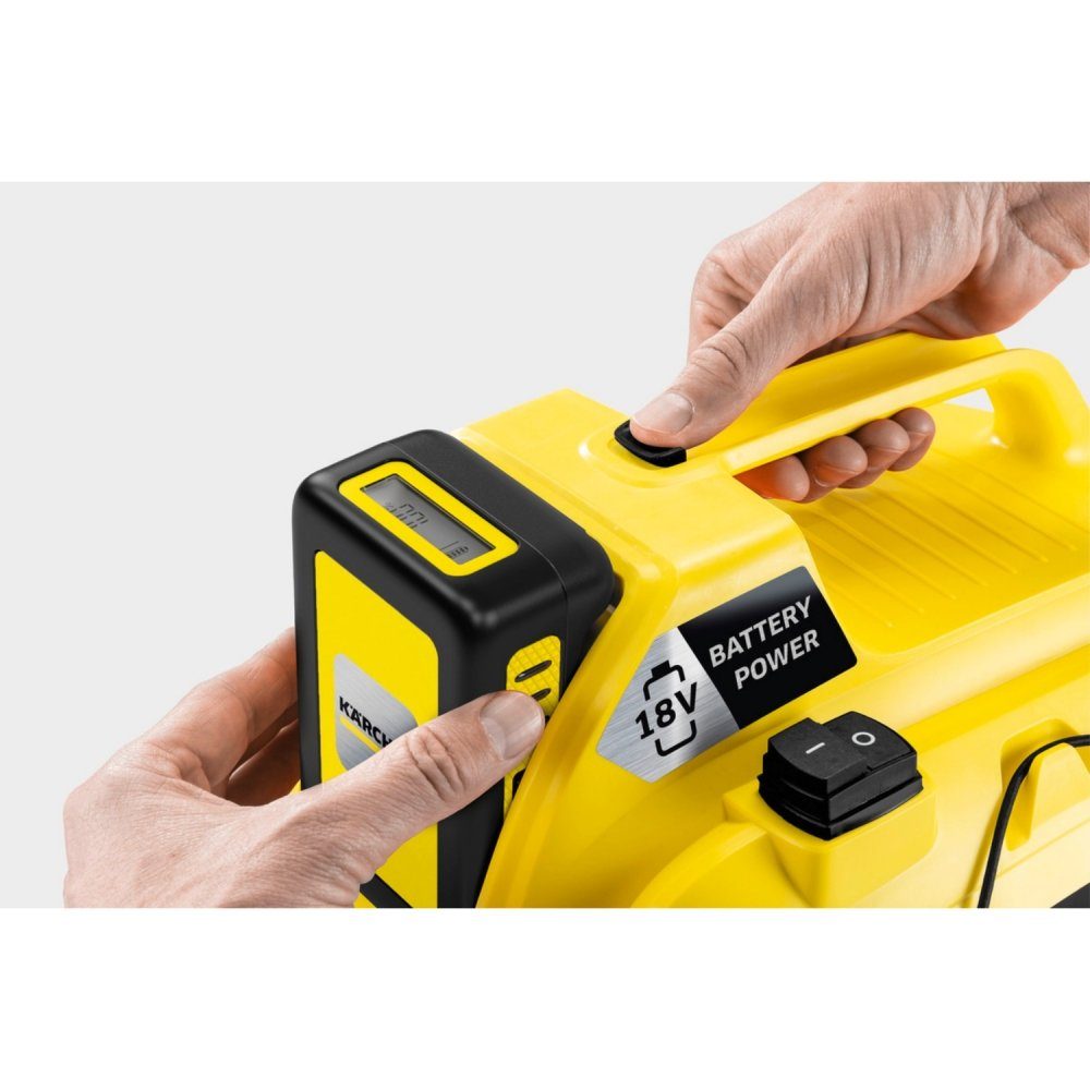 1 Compact KÄRCHER - Professional Battery Nass-Trocken-Akkusauger gelb/schwarz solo Akku-Nass-/Trockensauger - WD Kärcher