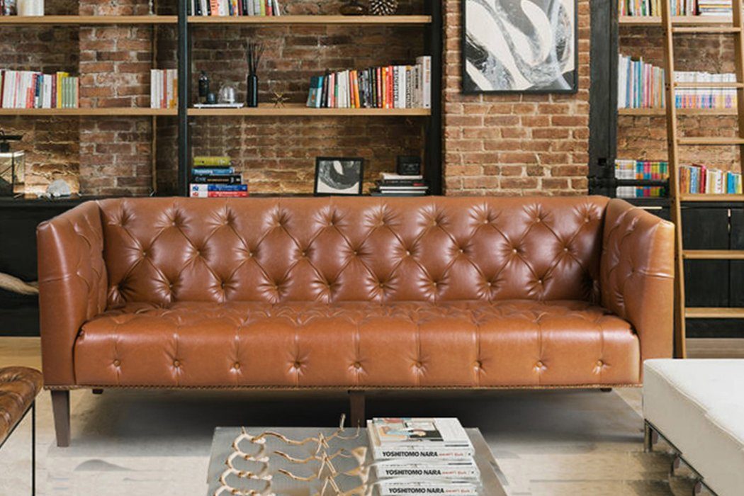JVmoebel Leder Luxus in Chesterfield brauner Neu, Klassischer Sofa Dreisitzer Europe Made