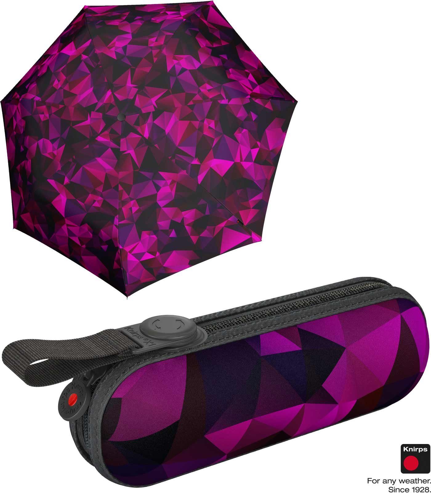 Knirps® Taschenregenschirm Super Mini X1 im Hard-Case - 2Think, der kleine, leichte, kompakte Begleiter pink