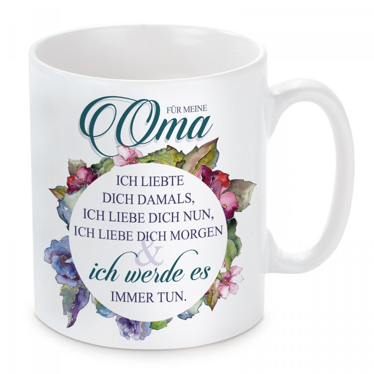 Tasse Oma spülmaschinenfest liebte dich damals, Kaffeetasse mit Keramik, meine Für Motiv mikrowellengeeignet ich Kaffeebecher Herzbotschaft und