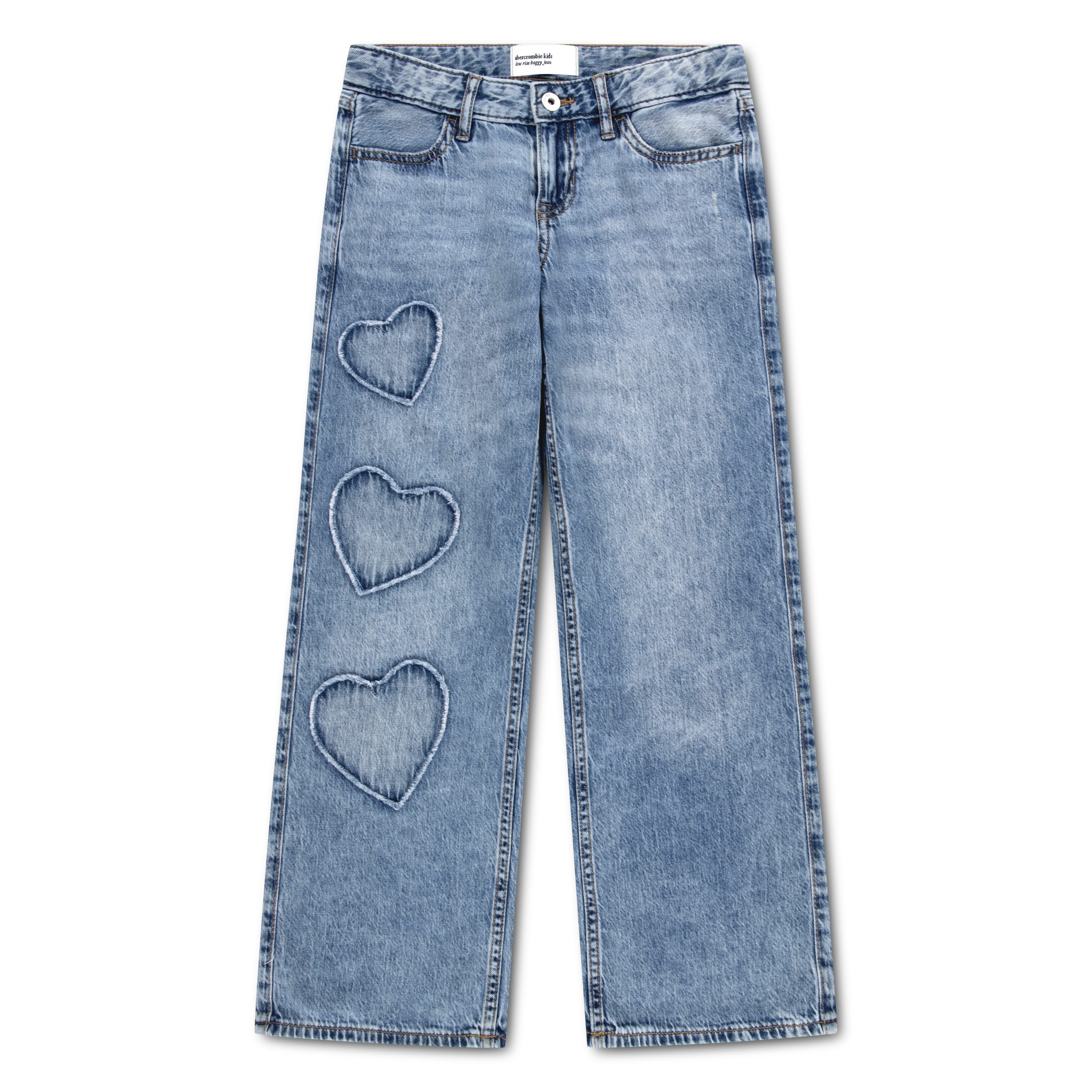 Abercrombie Kids Weite Jeans AFG LOW RISE HEARTS BAGGY JEAN mit Herzen, for Girls