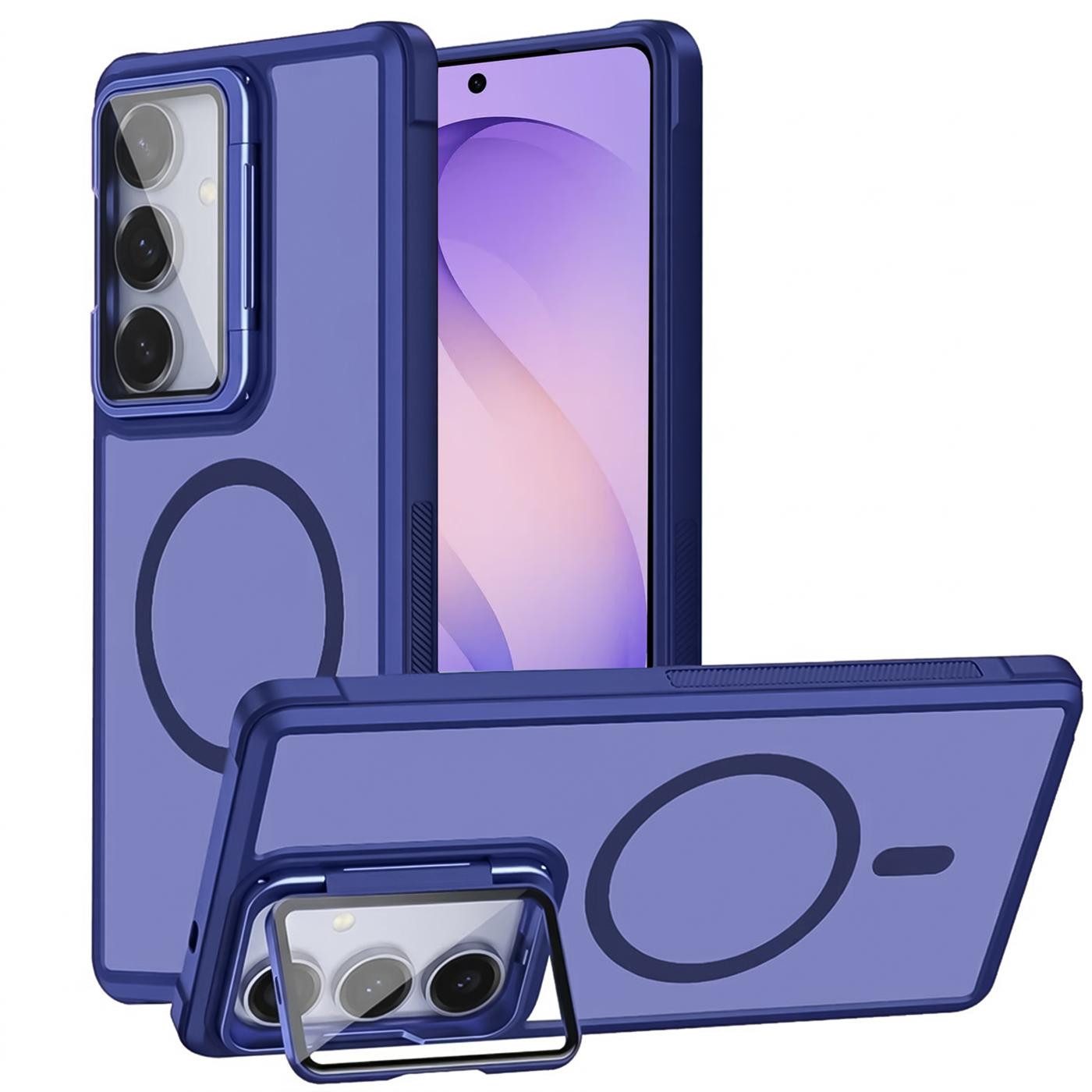 CoolGadget Handyhülle Hybrid CAM Handy Hülle für Samsung Galaxy S26 6,3 Zoll, Kameraschutzglas klappbar Schutzhülle Metallring für Magsafe Zubehör