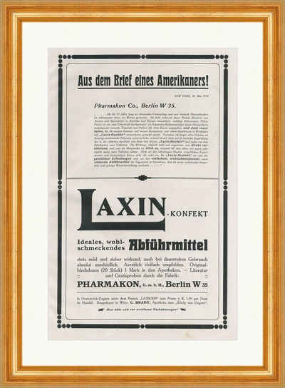 Kunstdruck Laxin-Konfekt Abführmittel Pharmakon Amerikaner Brief Faksimile SP 169, (1 St)