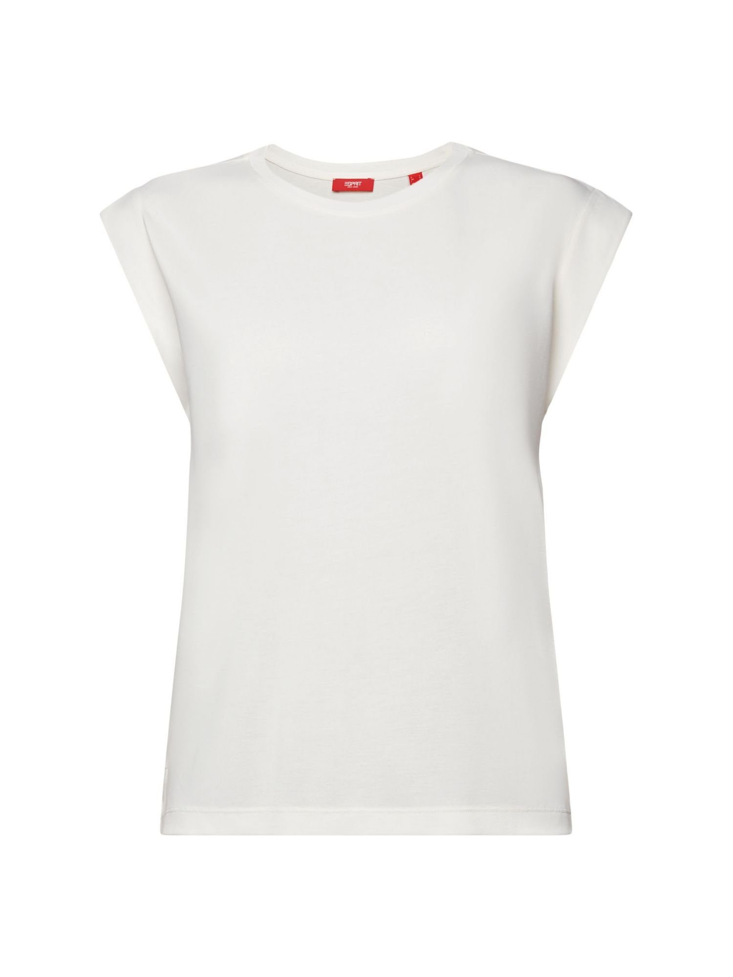 T-Shirt Esprit (1-tlg) Griff weichem mit OFF Collection Jersey-Top WHITE