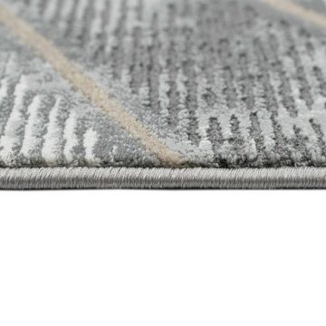 Teppich Teppich modern Wohnzimmerteppich geometrisches Muster Designerteppich in grau, Teppich-Traum, rechteckig, Höhe: 13 mm