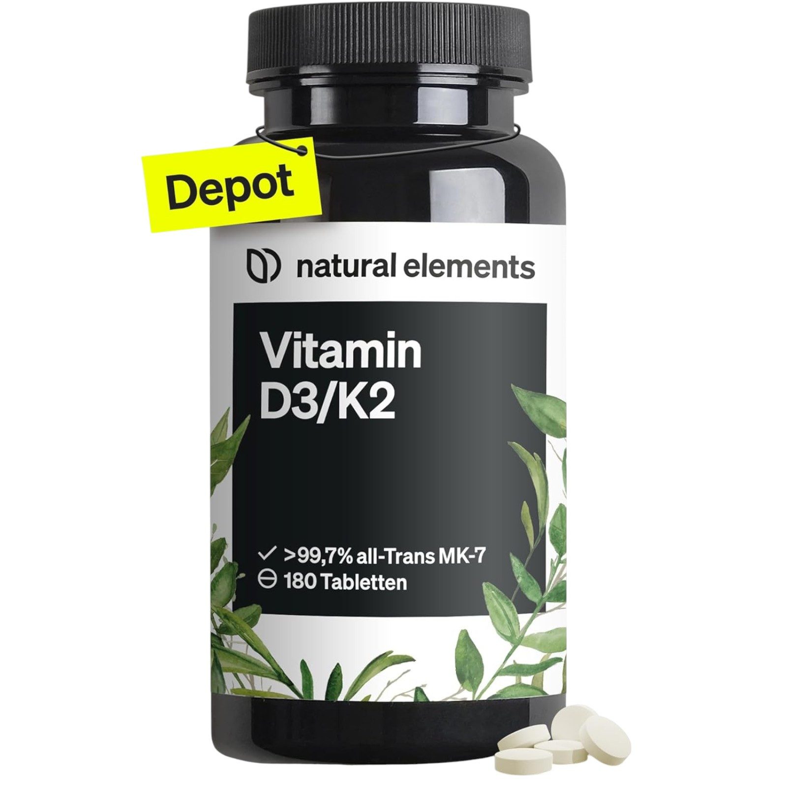 Vitamin D3 + K2 Depot – 180 Tabletten Kapseln