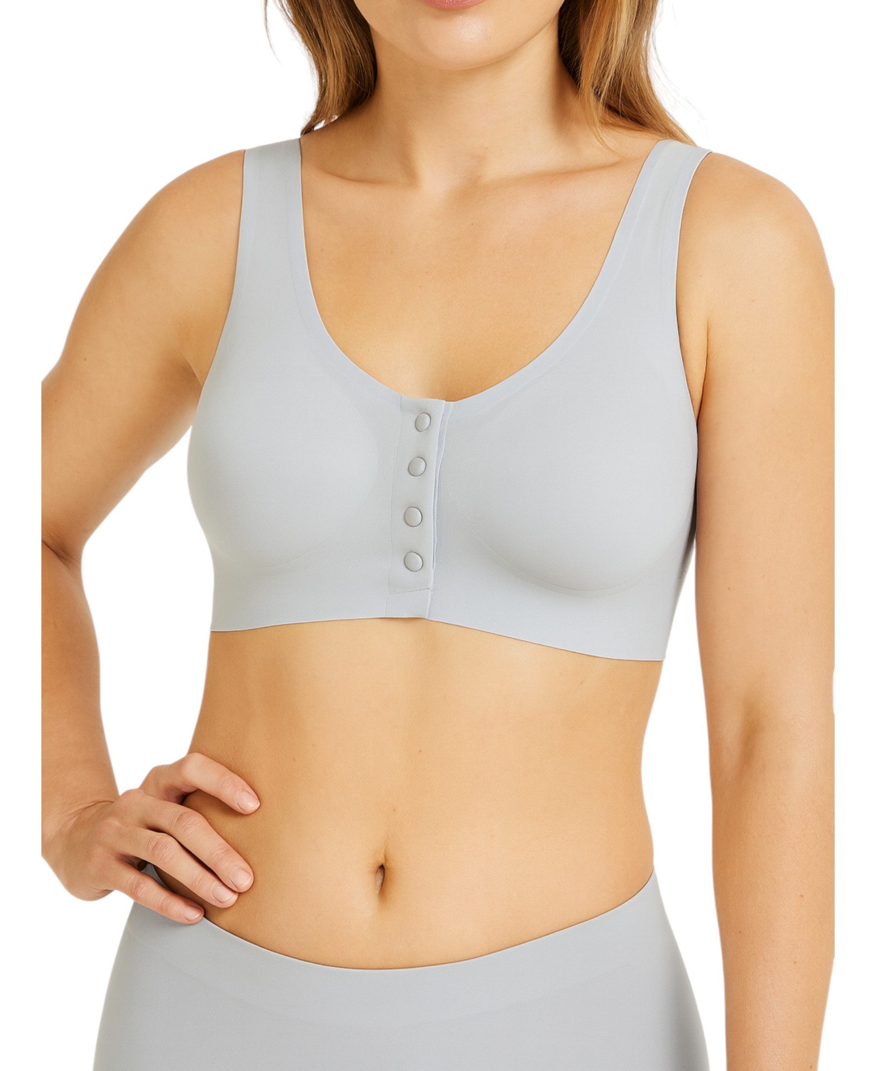 fashionshowcase Bustier mit Pads mit Vorderverschluss ohne Bügel – Soft-BH, Sport-BH Top (1-tlg) nahtlos, Vorderverschluss, figurformend, kein Bügel