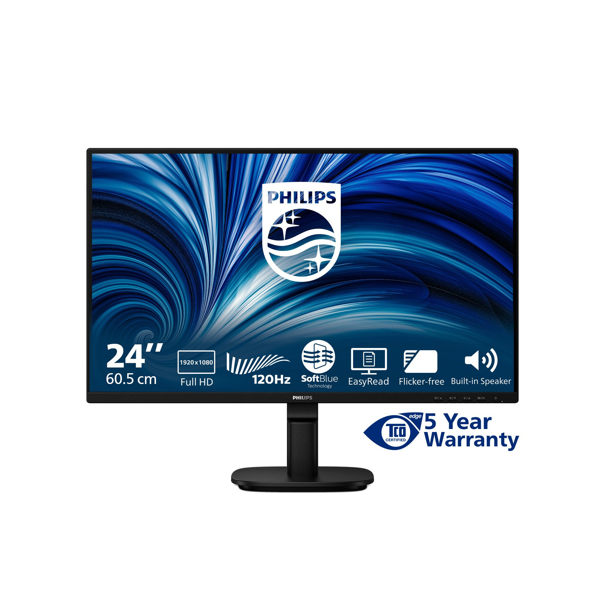 Philips 24B2N2200 - 2000 Series - LED - 61 cm (24) (23.8" sichtbar) - 1920... TFT-Monitor (1920 x 1080 px, Full HD, 4 ms Reaktionszeit, 120 Hz, IPS, Lautsprecher, HDCP)