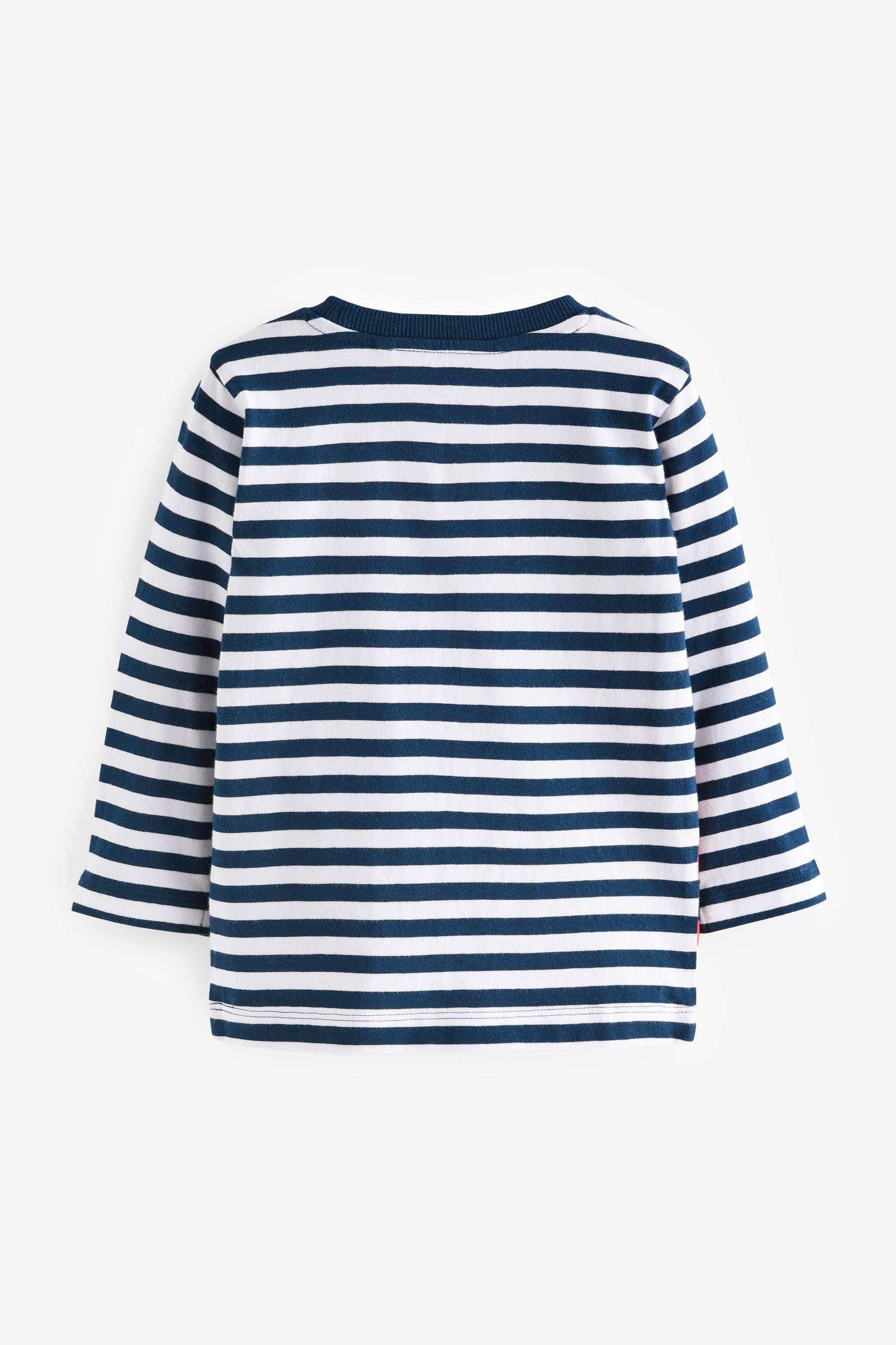 Next Santa Navy Langarmshirt Langärmeliges Stripe Weihnachtsshirt (1-tlg)