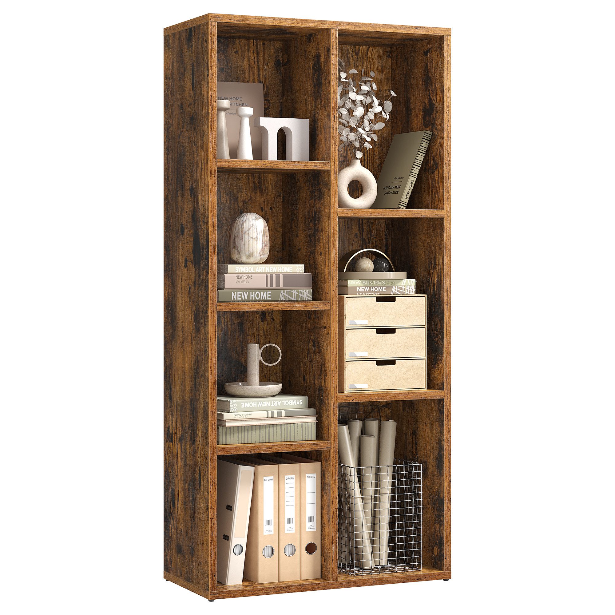 VASAGLE Bücherregal Standregal, Bücherschrank, mit 4/5/7/8 Fächern, Büroreg günstig online kaufen