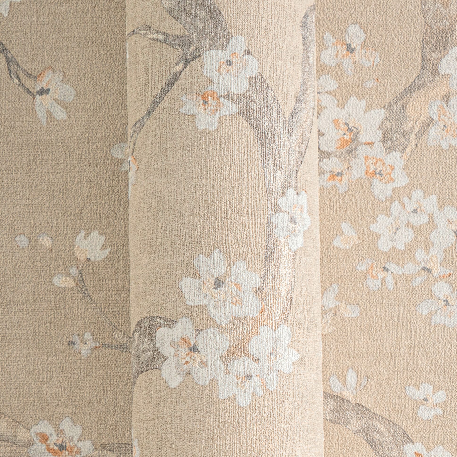 living walls Vliestapete Blütenzweigtapete bunt Kirschblütenmotiv Asiatisch, strukturiert, floral, (1 St)