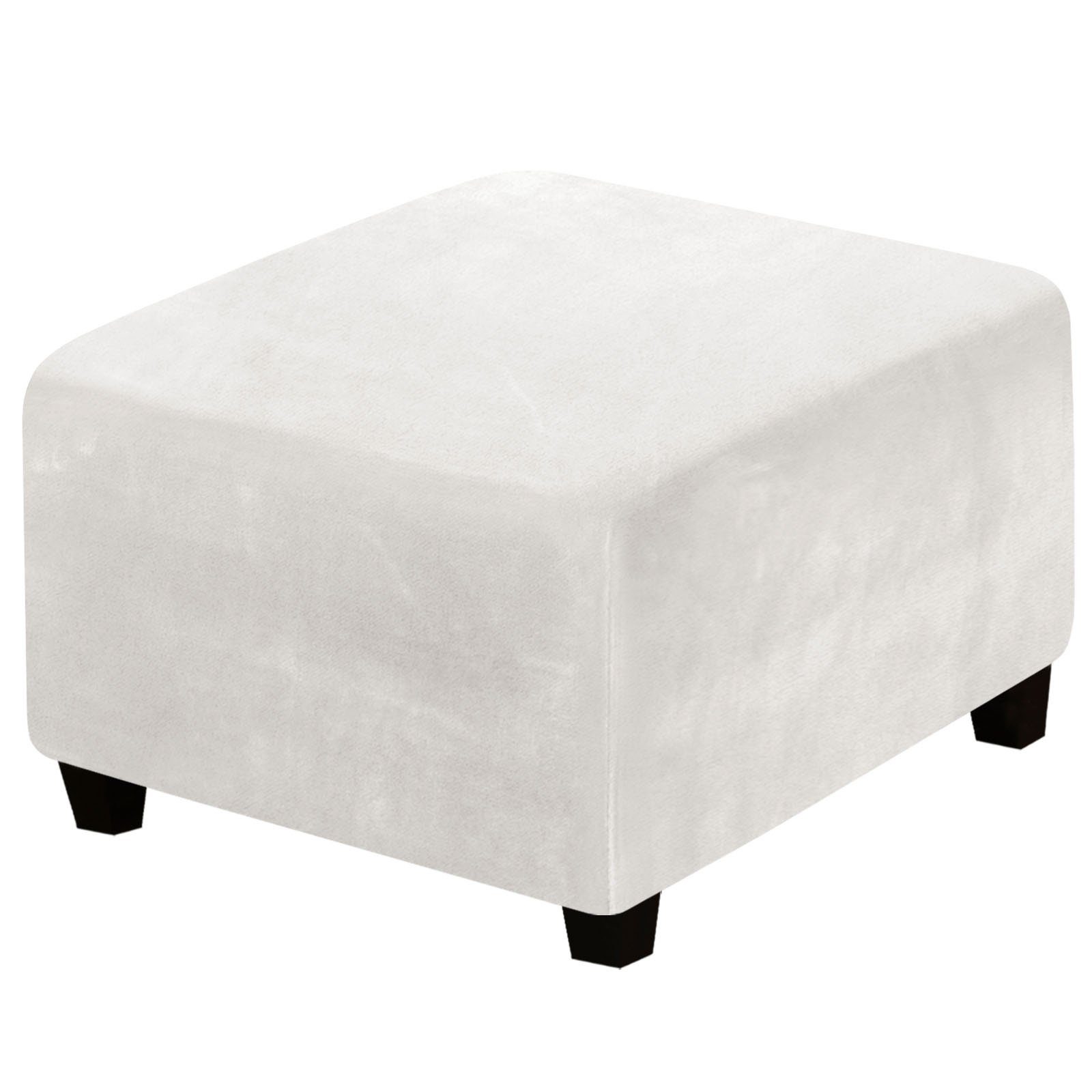 Rosnek Stuhlhusse Samt, Stretch, quadratisch, für Ottoman Fußhocker