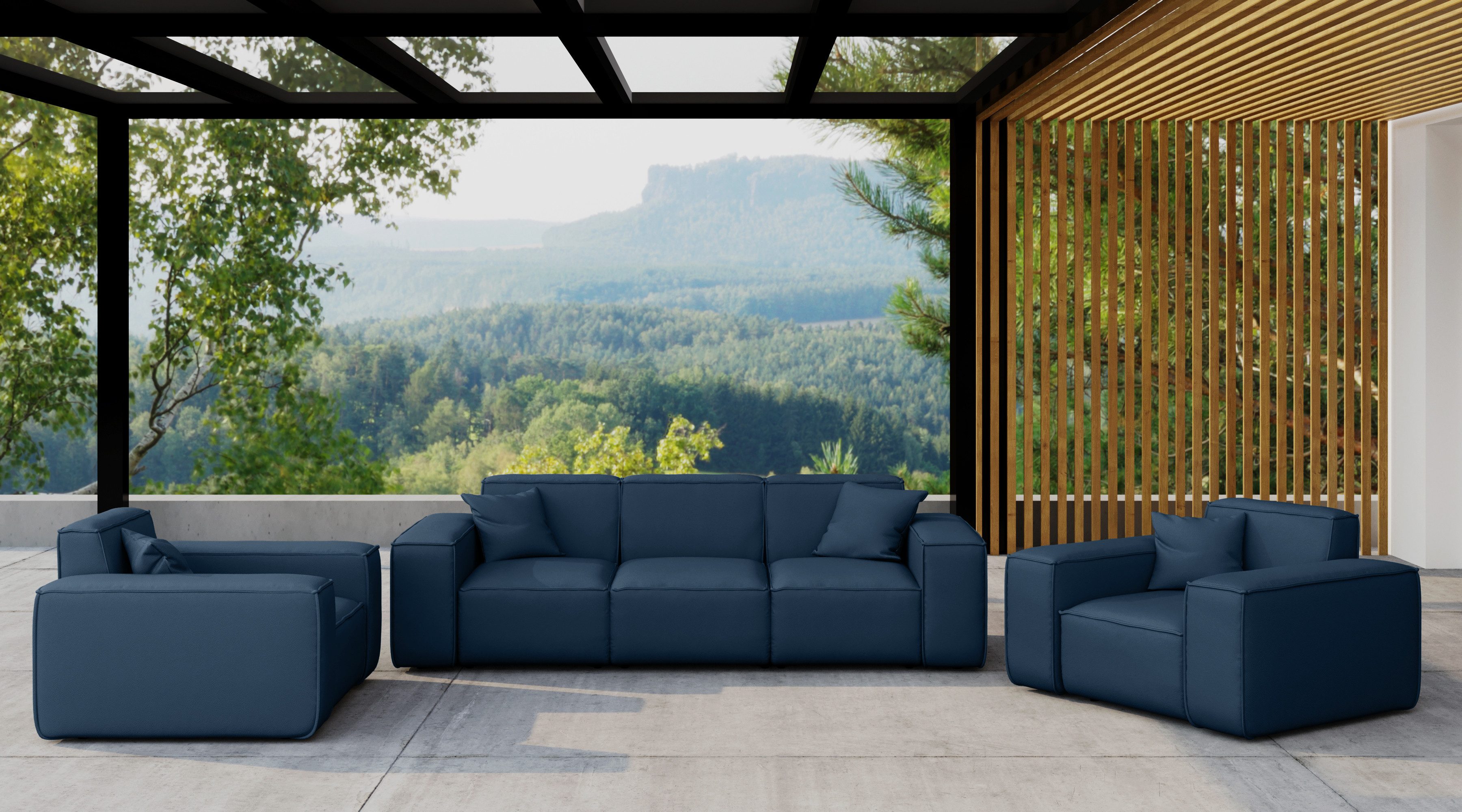 Kaiser Möbel Gartenlounge-Set Gartenmöbel Set 3 1 1 für Garten, Terrasse, MALIBU Lounge Set