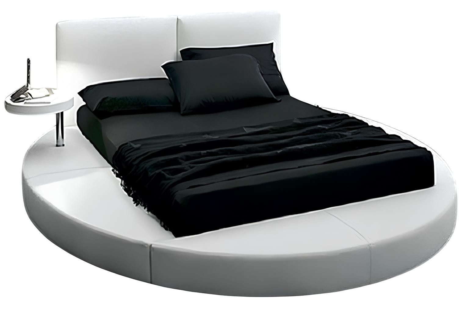 JVmoebel Rundbett Rundes Bett Rund Design Кровати Leder Doppel Luxus Hotel Gestell, Made in Europa