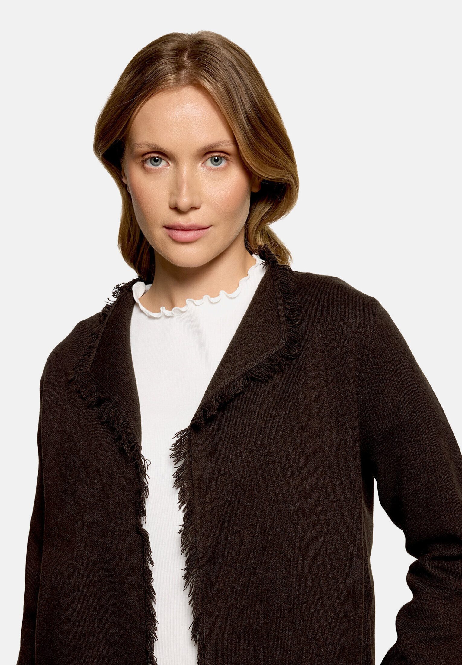 Cartoon Strickjacke Damen mit Fransen (1-tlg)