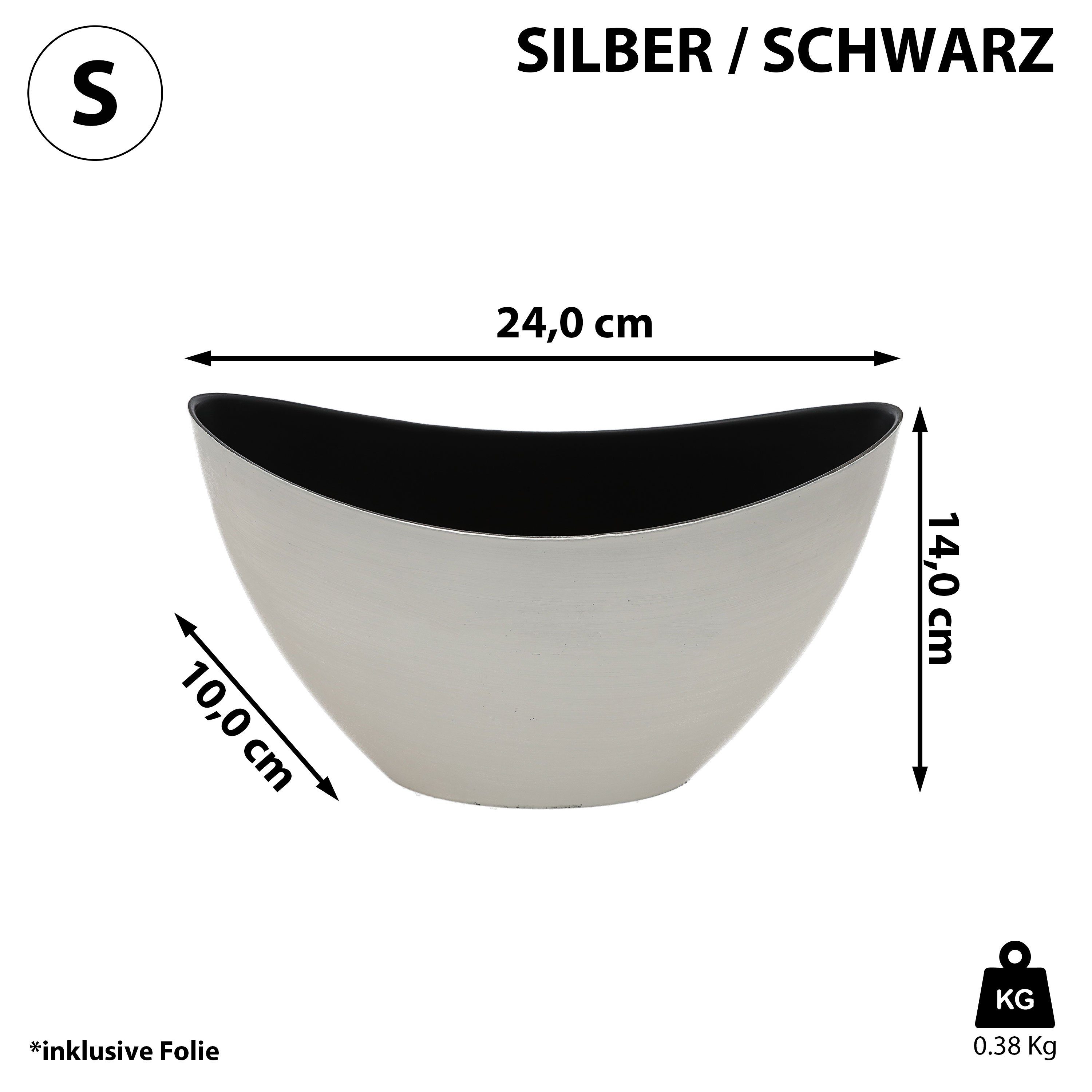 CEPEWA Dekoschale Dekoschale oval silber schwarz günstig online kaufen