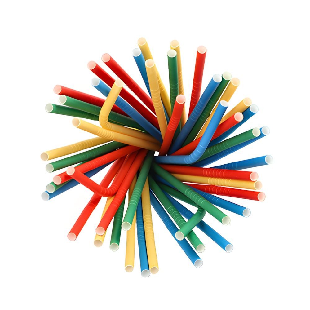 PAPSTAR Trinkhalme Trinkhalme Papier Ø 6 mm, 20 cm farbig sortiert flexibel 1000 Stk