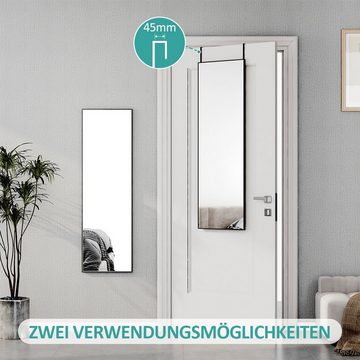 EMKE Standspiegel EMKE Standspiegel 120x37cm Ganzkörperspiegel mit MetallRahmen, Türspiegel mit Haken, Großer Spiegel