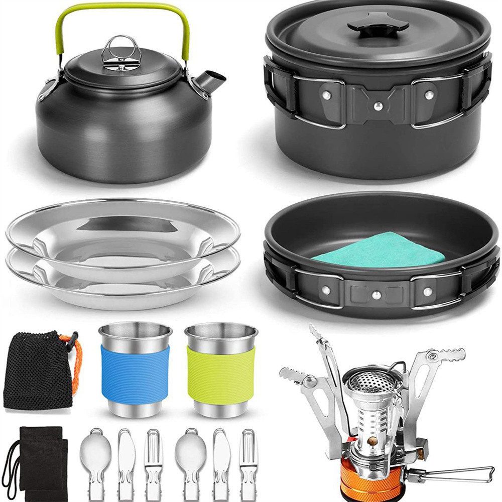 Topf-Set Zusammenklappbares Kochgeschirr Campingbesteck-Set
