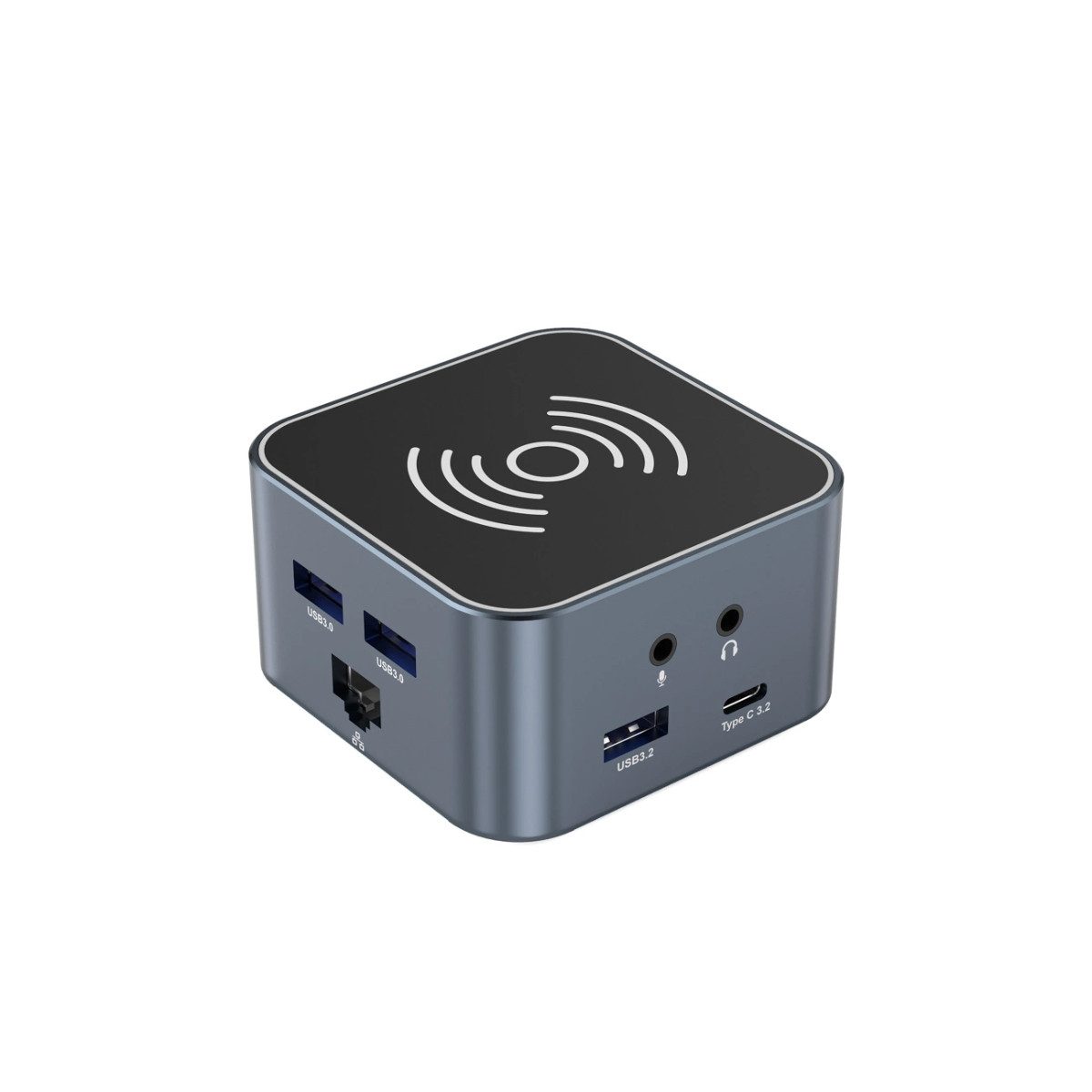 Wozinsky WHBC09Y8S USB-Adapter USB-C zu HDMI, USB-A, USB-C, RJ45, Audio, SD, microSD, 12-in-1 Hub mit HDMI 4K, USB 3.2, RJ45, Kartenleser & Qi-Ladepad