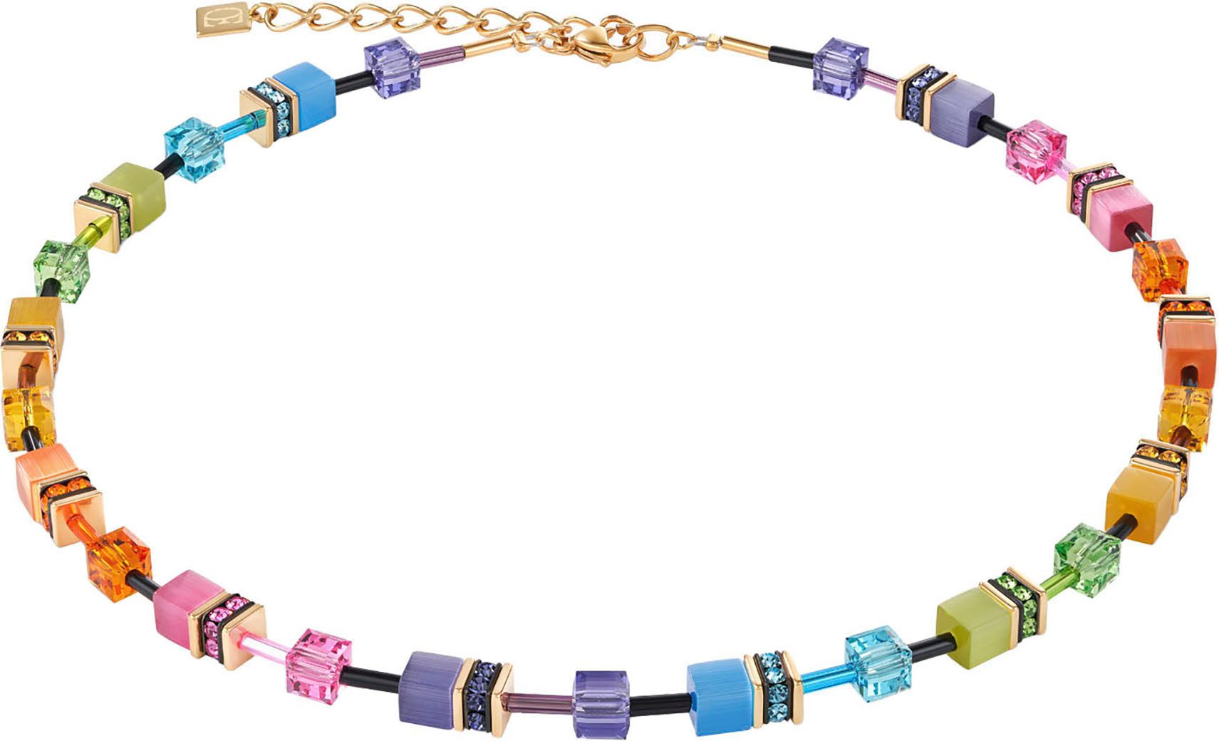 COEUR DE LION Collier Schmuck Geschenk Edelstahl GeoCUBE® Iconic Festive Würfelkette 2838/10, Made in Germany - mit Swarovski® Kristall, Strassstein, Schmuckstein