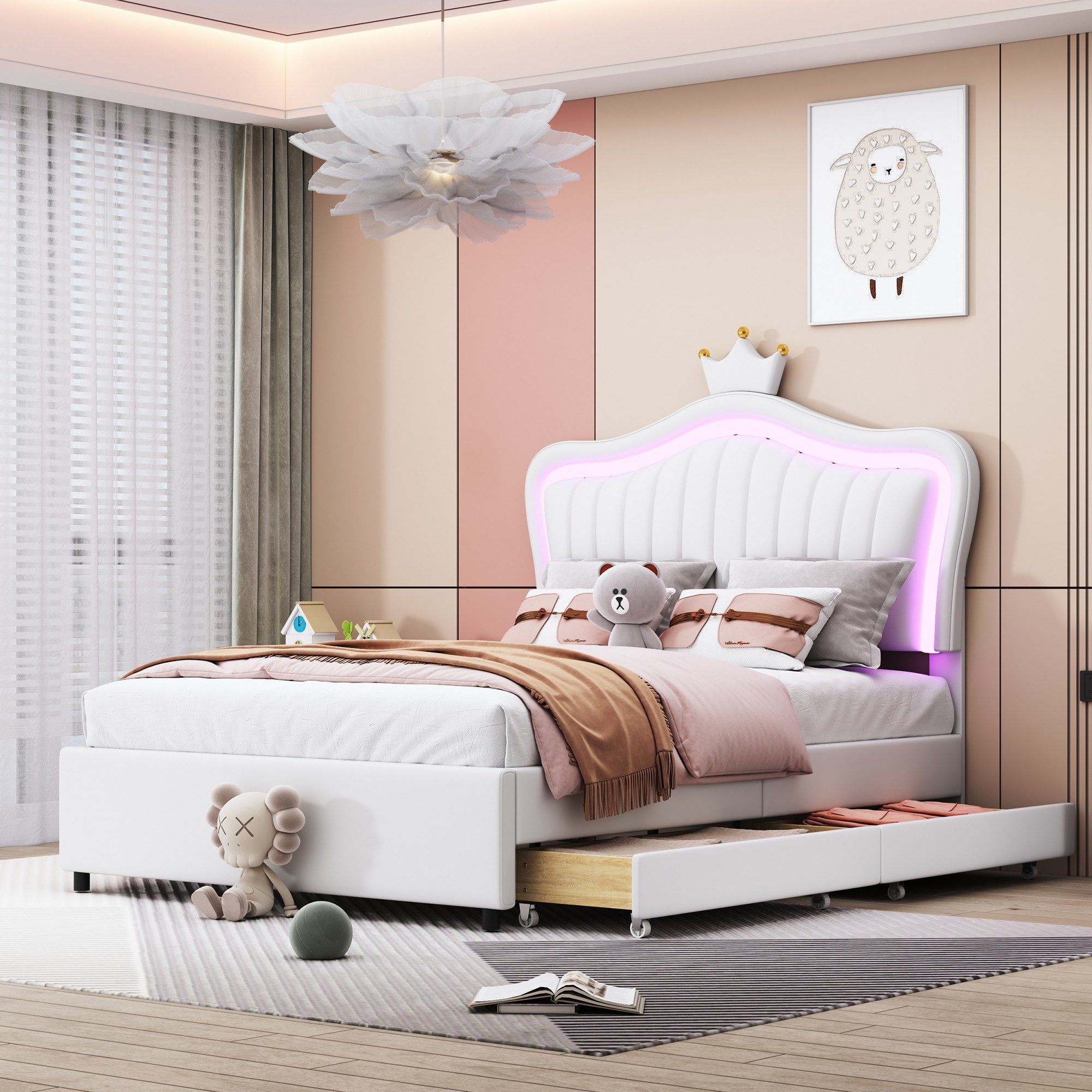 BlingBin Kinderbett Polsterbett 90x200 cm, Mit günstig online kaufen
