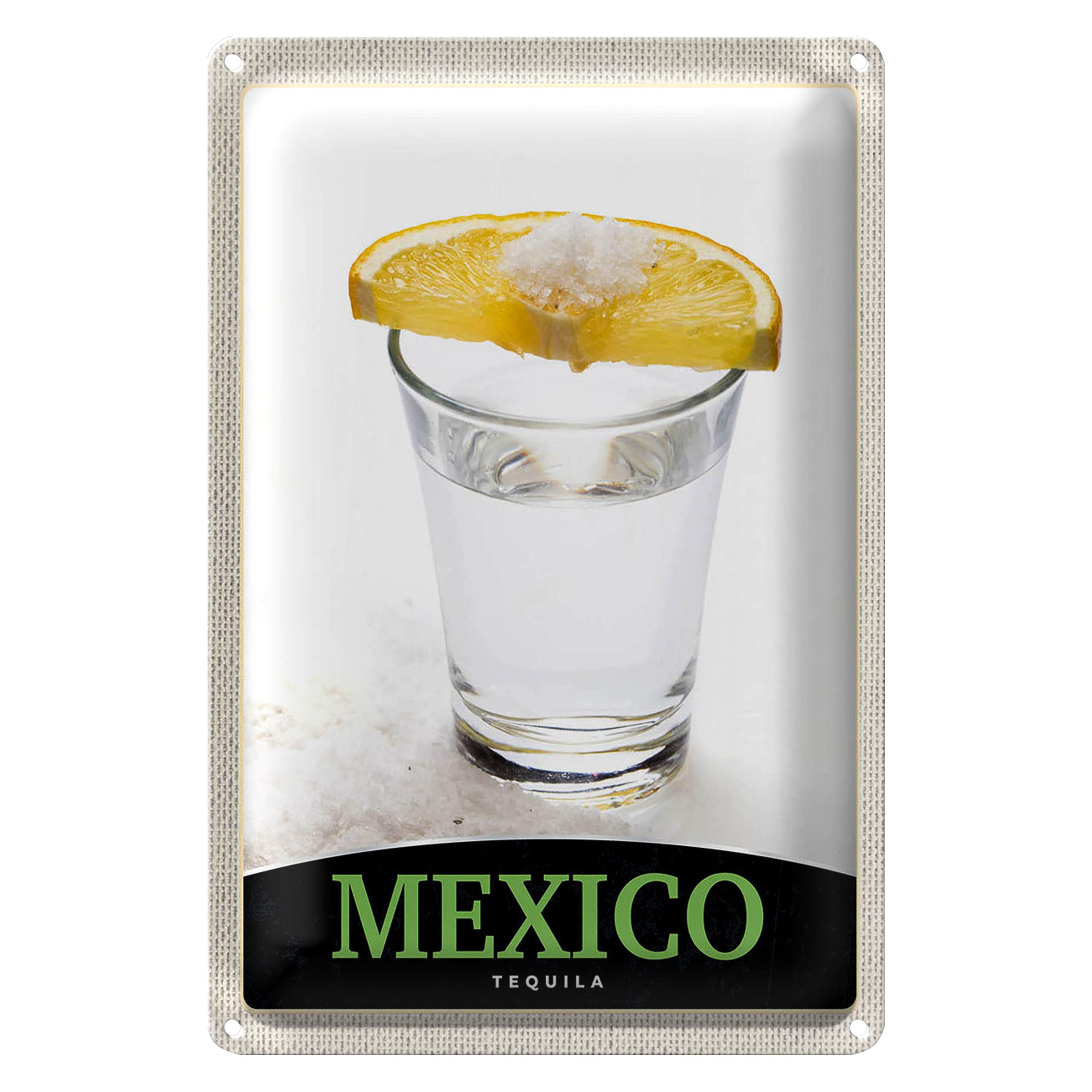 Roomando Metallschild Blechschild Reise 20x30cm Mexiko USA Amerika Tequila Zitrone
