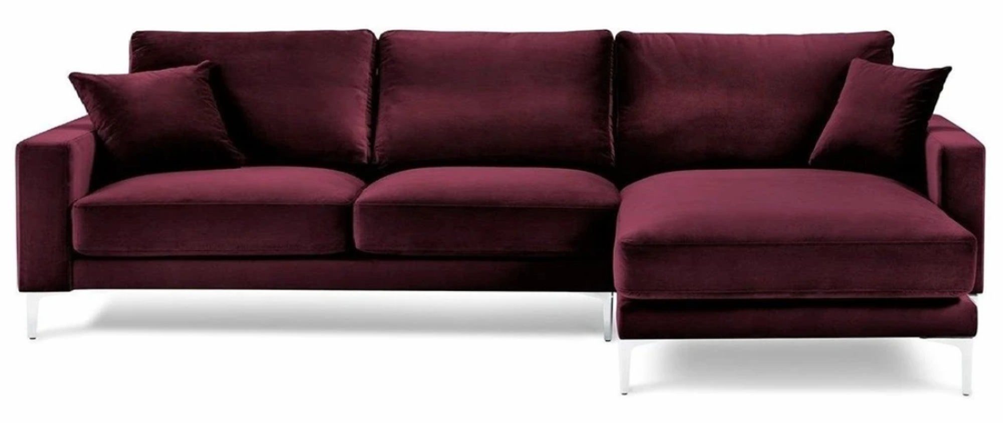 JVmoebel Ecksofa Burgund Rot Design Couchen Polster Sofa Sofas bordaux Ecksofa, Made in Europe