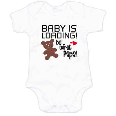 G-graphics Kurzarmbody Baby Body - Baby is loading! Du wirst Papa! mit Spruch / Sprüche • Babykleidung • Geschenk für den Papa „to be“ • Strampler