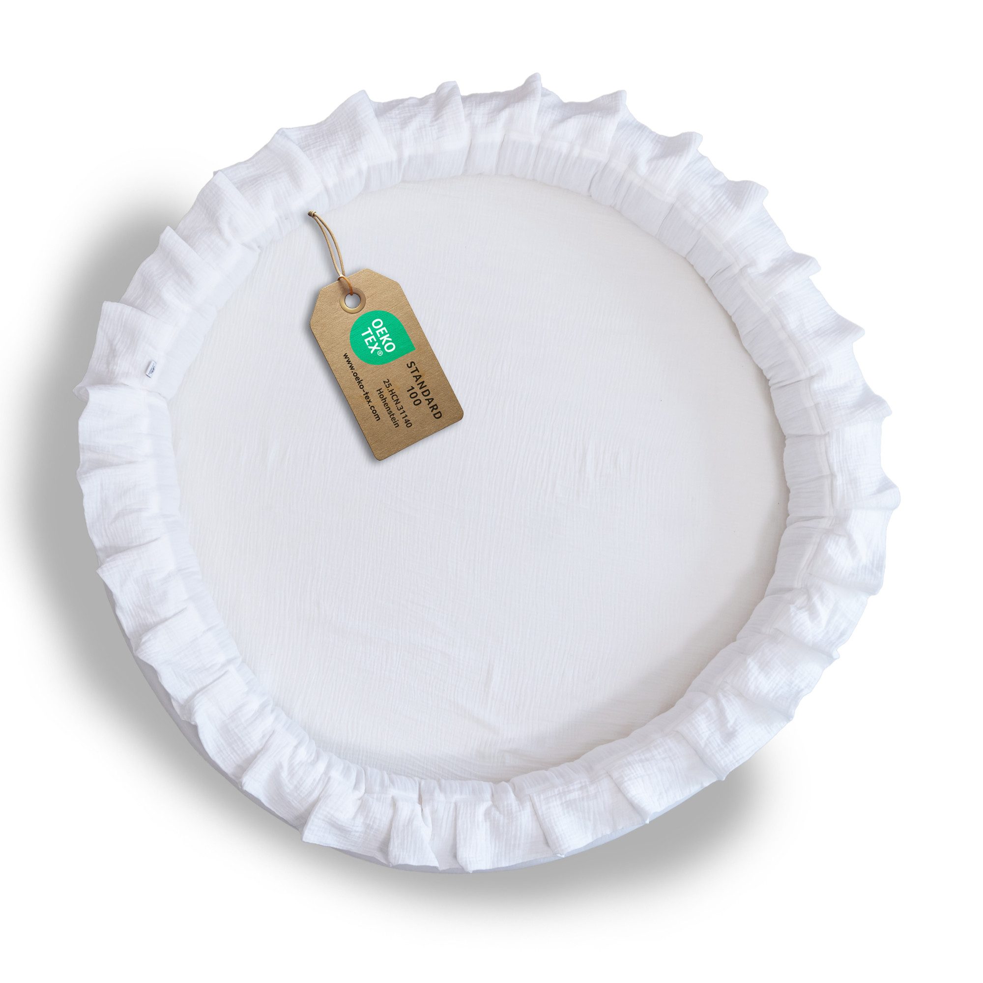 lilimaus Bodenkissen Sitzkissen für Kinder aus Musselin - Spielmatte & Kuschelecke, mit zarter Rüscheneinfassung - zum Lesen, Spielen & Kuscheln