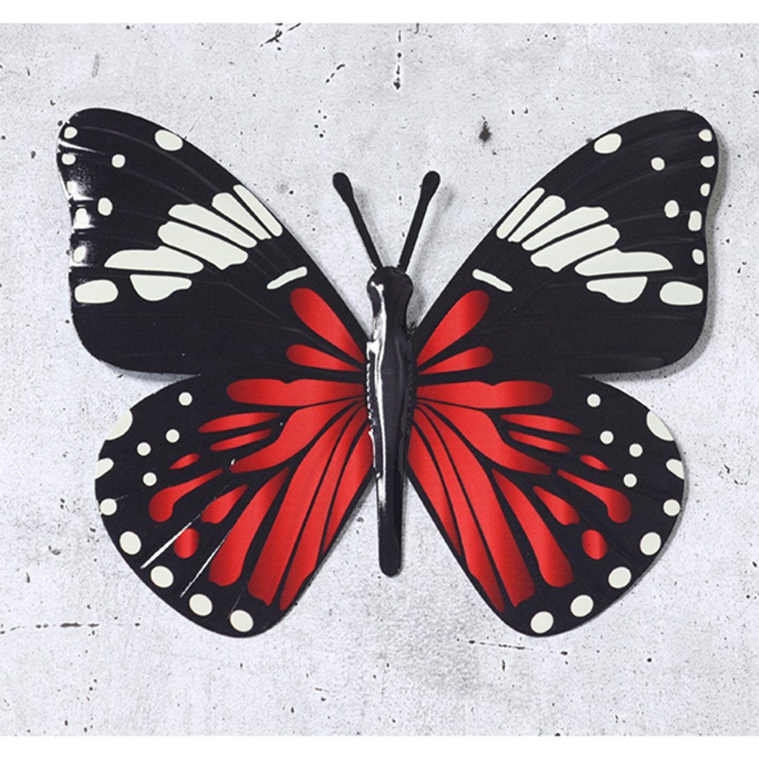 schwarz/rot Wanddekoobjekt 38 Wanddekor Goldbach Schmetterling Metall (1 St) 31 x x 1,5 cm