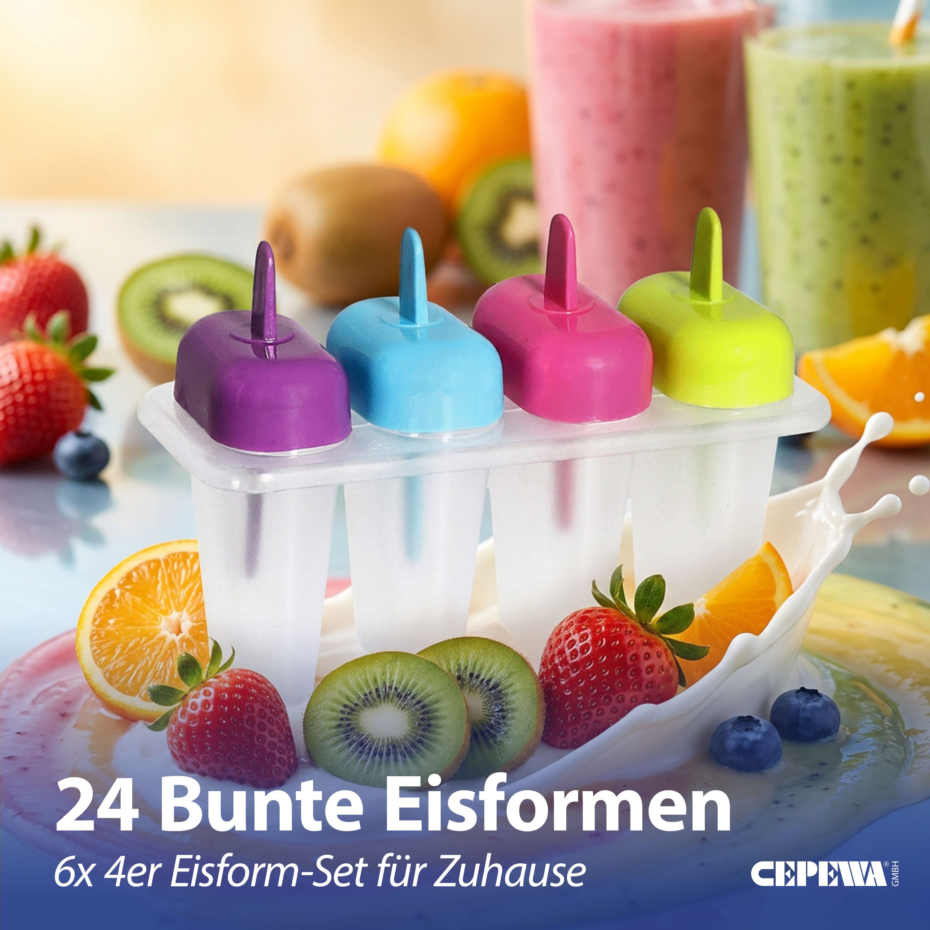 CEPEWA Eisform Eisform für Speiseeis 6x4er Set für 24 Eis 15,5x10x7,5cm Kunststoff