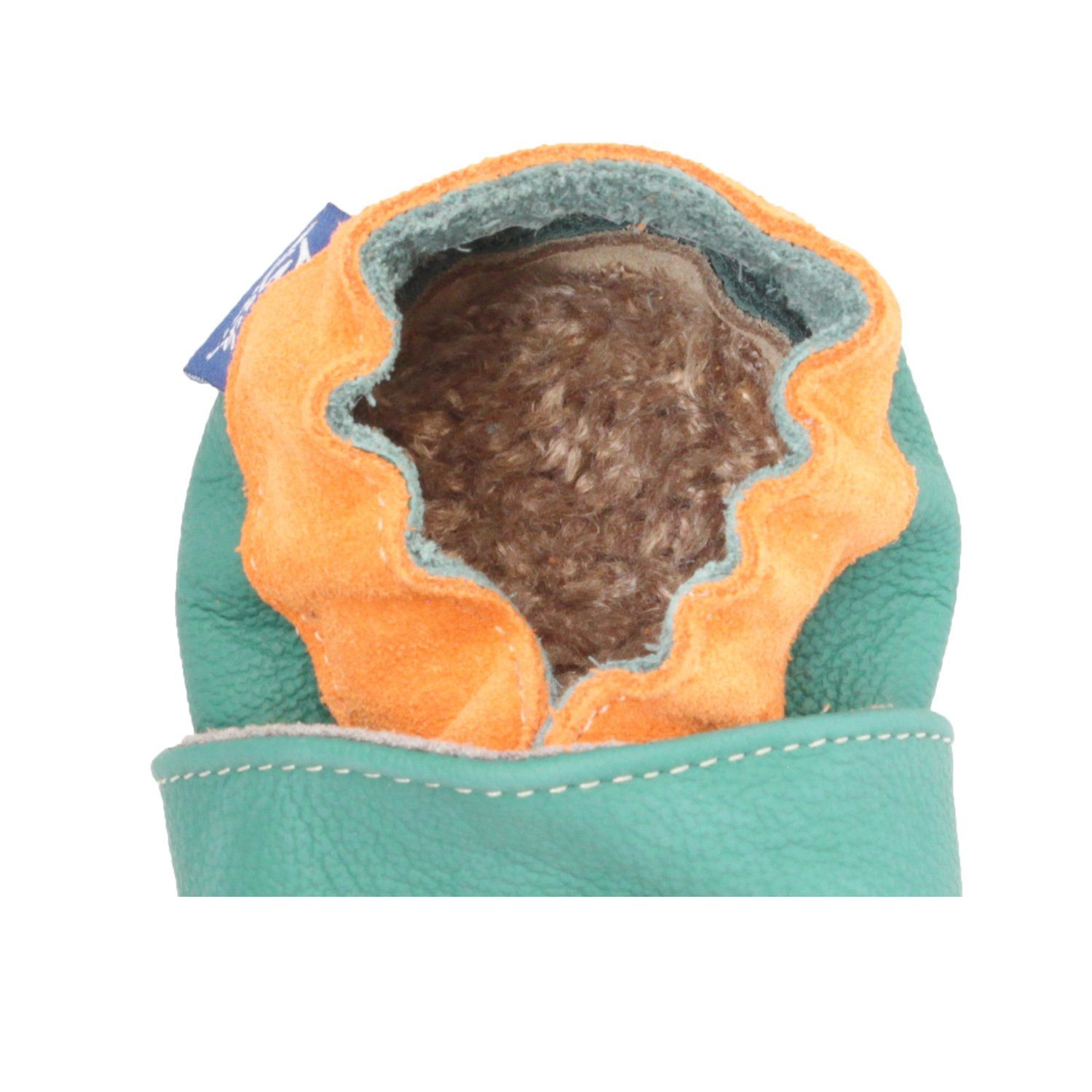 Beck Krabbelschuh kleiner Tiger mit Warmfutter Krabbelschuh (warme, weiche, leichte, flexible Schuhe, für die allerersten Schritte) Rindsleder, Seitliche Gummieinsätze für leichtes An- und Ausziehen