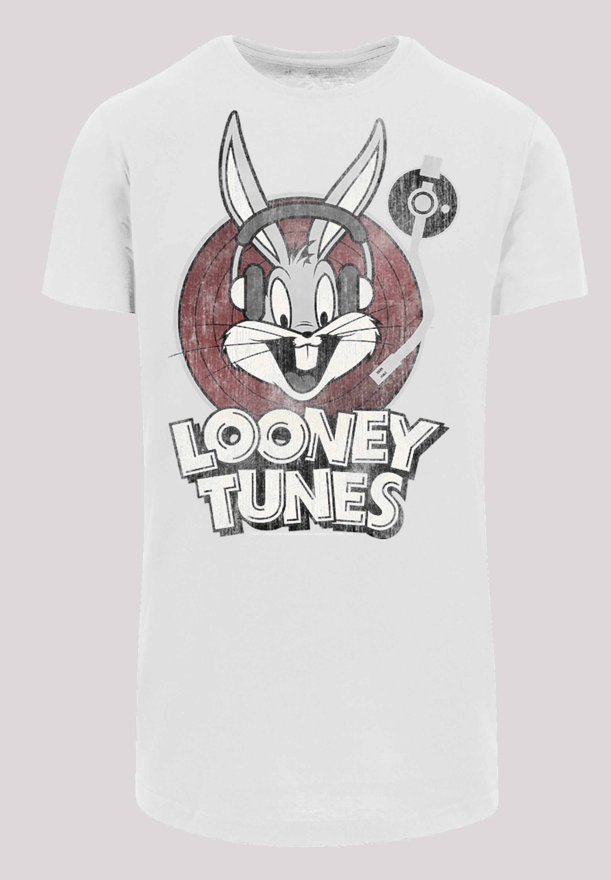 white Kurzarmshirt Tee Herren Tunes Shaped Bunny with F4NT4STIC Bugs Long (1-tlg) Looney