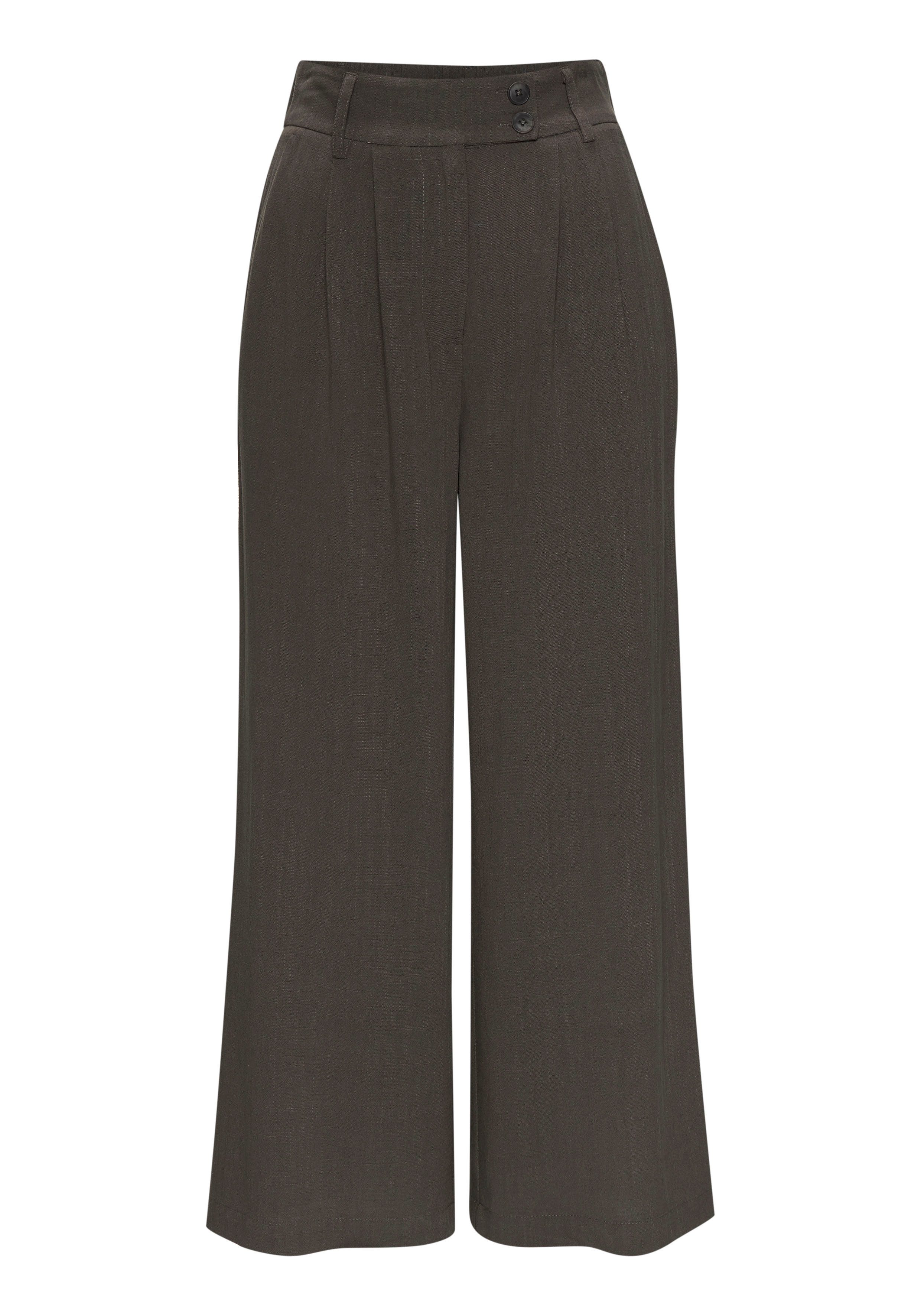 LASCANA Bundfaltenhose mit Taschen und Knopfdetail, weites Bein, Leinenhose günstig online kaufen