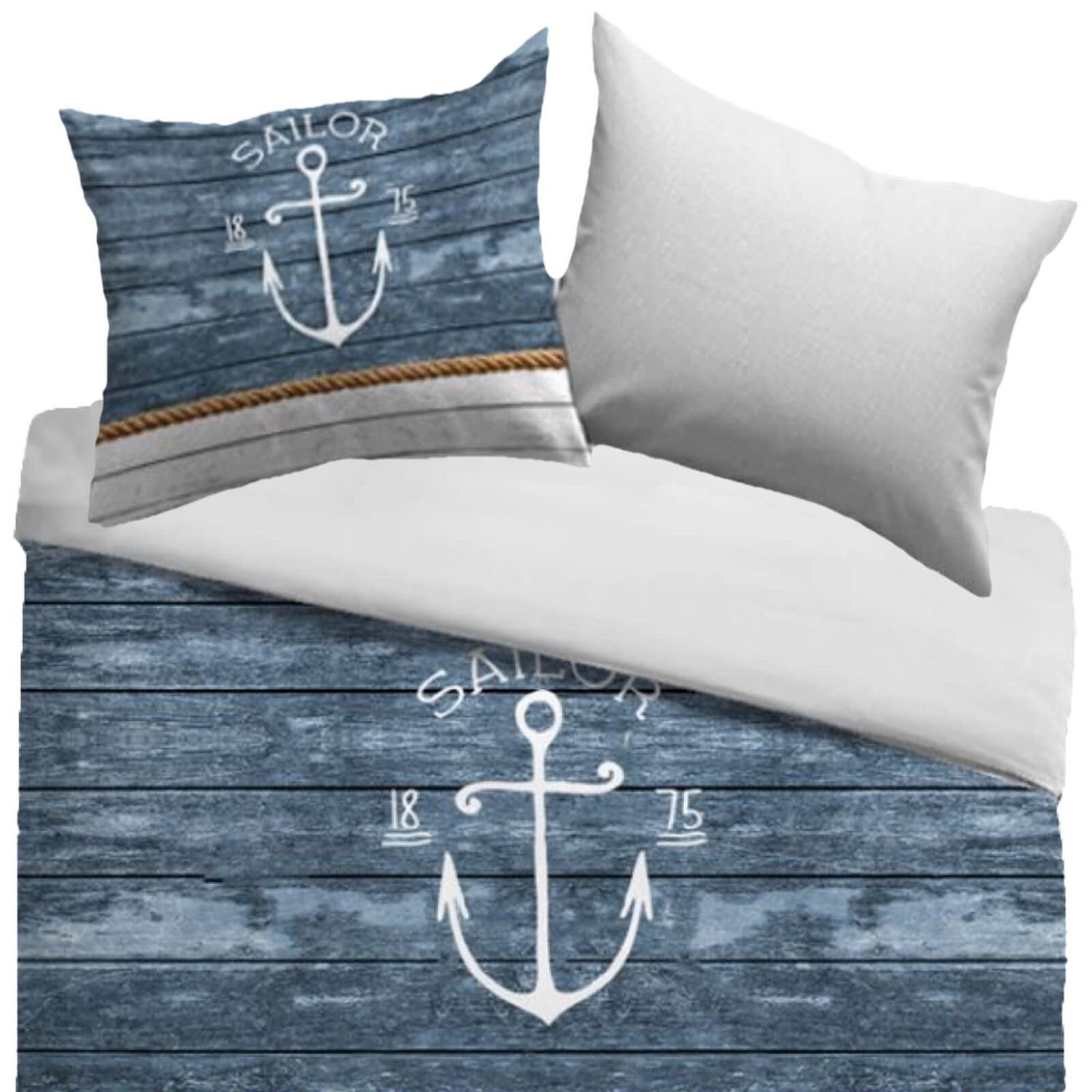 Sognamo Bettwäsche Skjern Multi, Renforcé, 2 teilig, Seefahrt, Ozean, Hafen günstig online kaufen