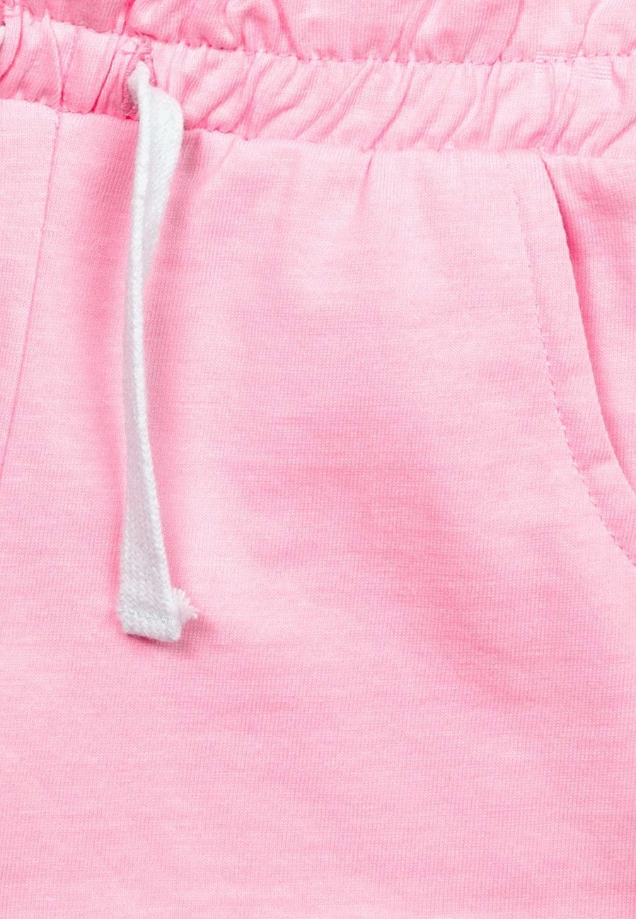 Sweatshorts (1y-14y) dekorativem Strickbündchen Neonrosa mit MINOTI Shorts