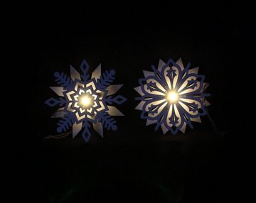 Home-trends24.de Dekohänger LED Hänger Schneeflocke Deko Hänger Winter Weihnachtsdeko 2er Set (2 St)