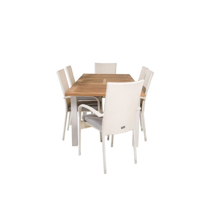 ebuy24 Garten-Essgruppe Panama Gartenset Tisch 90x152/210cm und 6 Stühle A