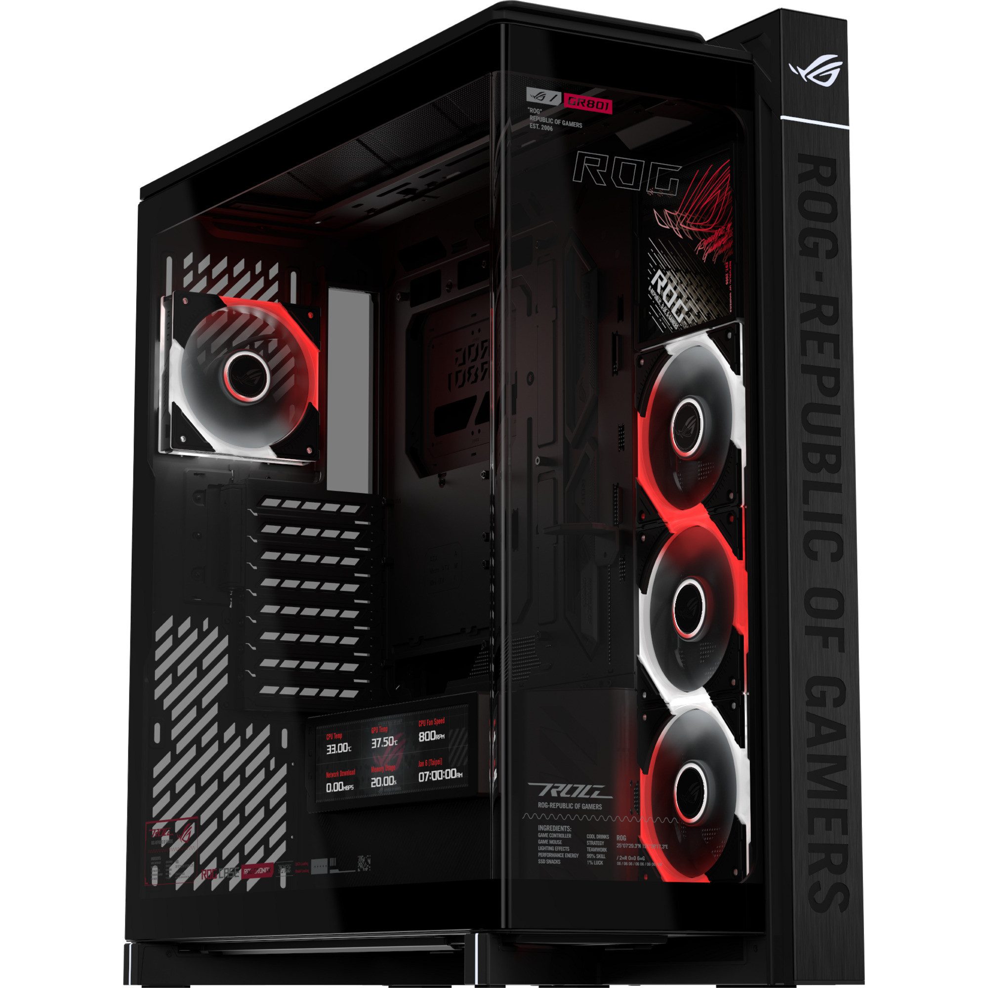 Asus PC-Gehäuse ASUS ROG Cronox GR801 CURVE TG ARGB Black Edition