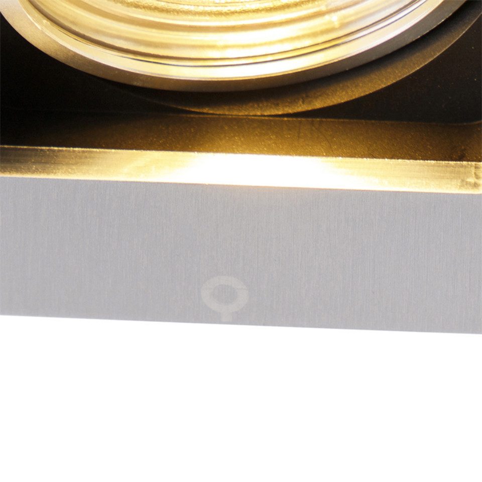 Qazqa LED Einbaustrahler 44749, ohne Leuchtmittel, Warmweiß, QAZQA Downlight, gu10, Aluminium, Aluminium, Modern