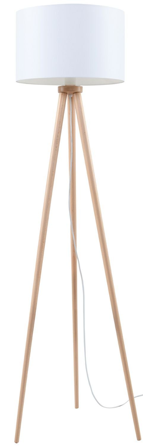 Licht-Erlebnisse Stehlampe »AMATIA«, ohne Leuchtmittel, Stehleuchte Tripod  Weiß Natur E27 160 cm Holz Skandinavisch Standleuchte