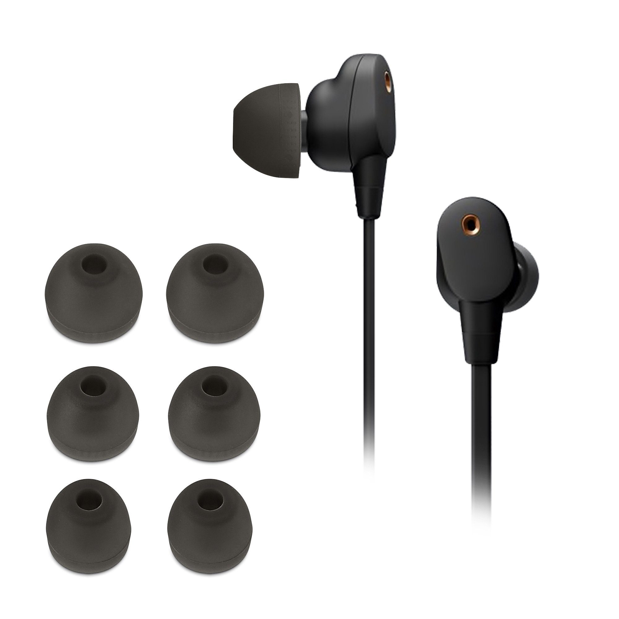 6x Silikon WI-1000XM2 kwmobile Ohrpolster Ohrstöpsel Grau Größen Kopfhörer) - In-Ear Polster Sony für (3