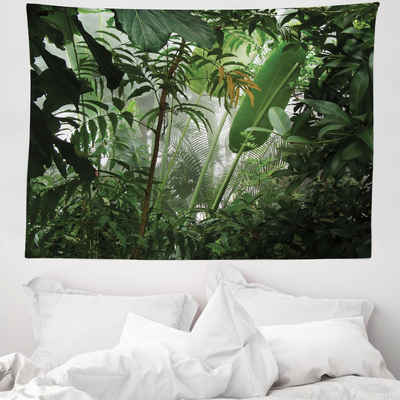 Wandteppich aus Weiches Mikrofaser Stoff Für das Wohn und Schlafzimmer, Abakuhaus, rechteckig, Grün Tropischer Regenwald Wilde