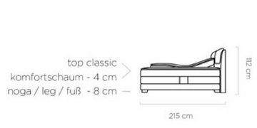 Sofa Dreams Boxspringbett Stoffbett Calais Webstoff Braun 180x200 cm Komplettbett Modern Bett, mit Topper, zwei Matratzen, elektrisch verstellbarer Liegefläche