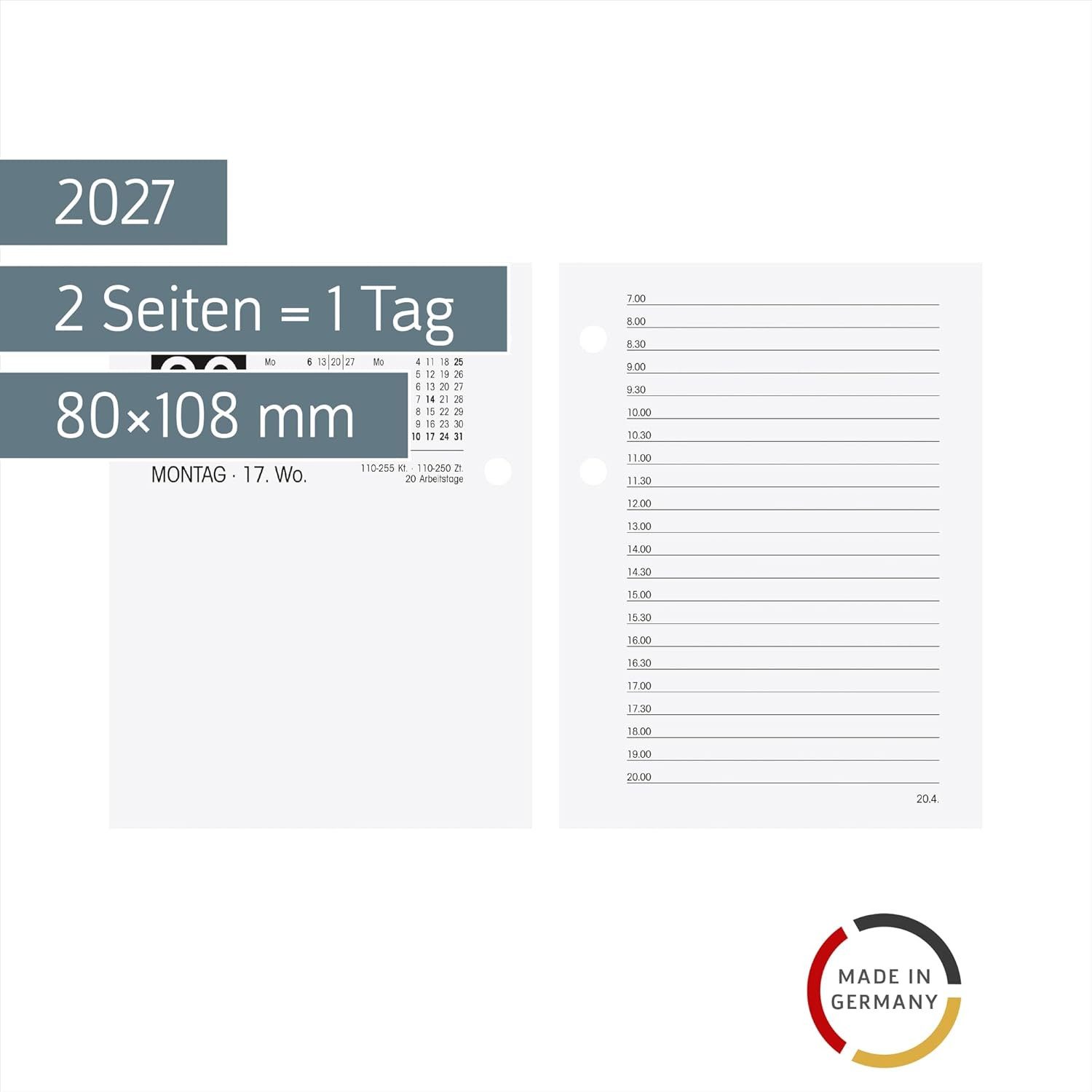 BRUNNEN Taschenkalender BRUNNEN Umlegekalender 2027, 80×108 mm