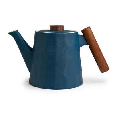 TeaLogic Teekanne Blu mit Holzgriff 1,2 L Porzellan